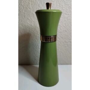 Third Planet From the Sun Salt & Pepper MCM Classic Olive Green Gold 7" Shaker